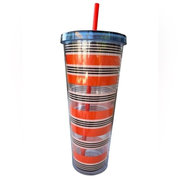Starbucks Orange and Black Stripe 24oz Cold Cup - Picture 7 of 9